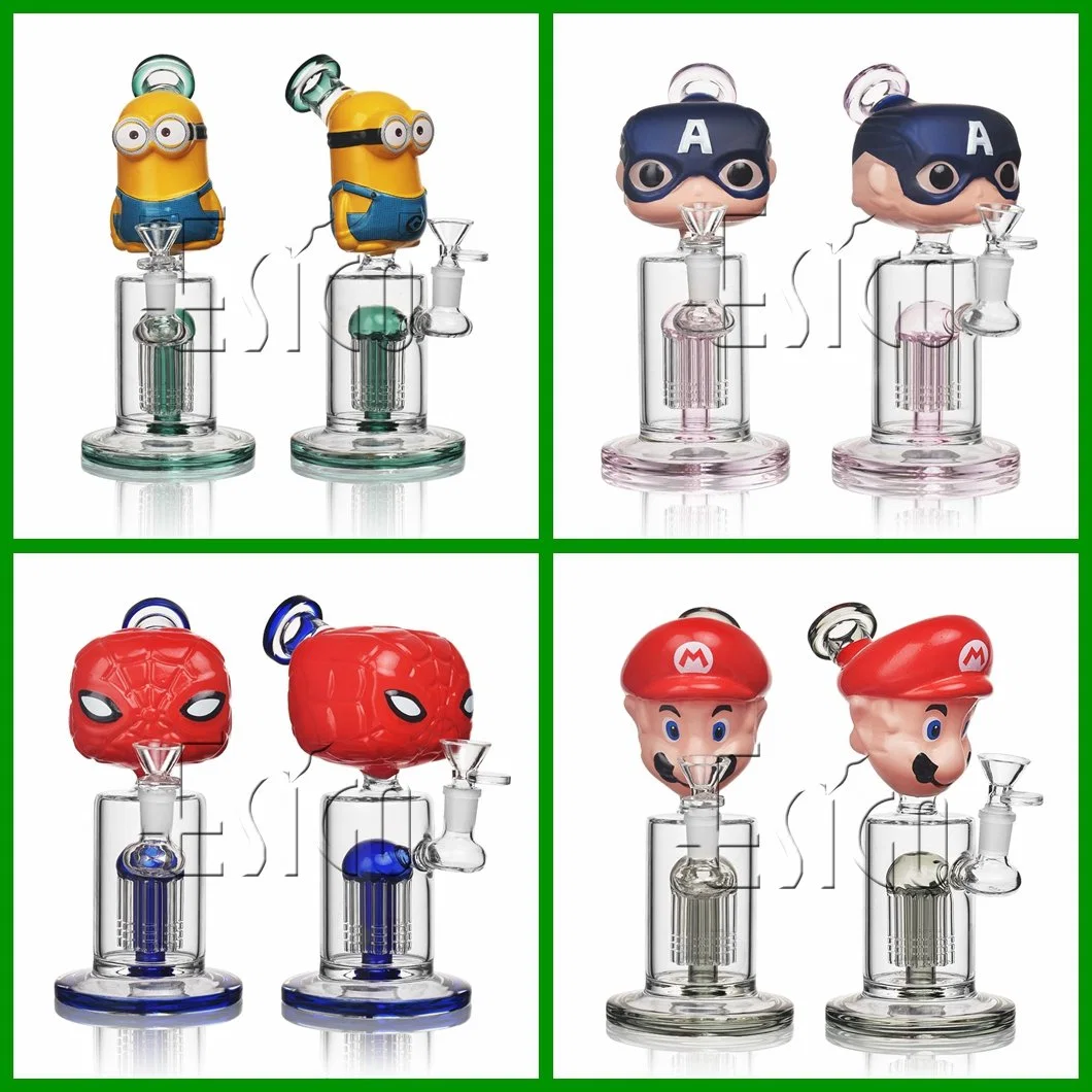 Esigo Glass Cartoon Minion Batman Hot Selling Figures DAB Rig Oil Rig Glass Water Pipe Glass Smoking Pipe with Functional Perc