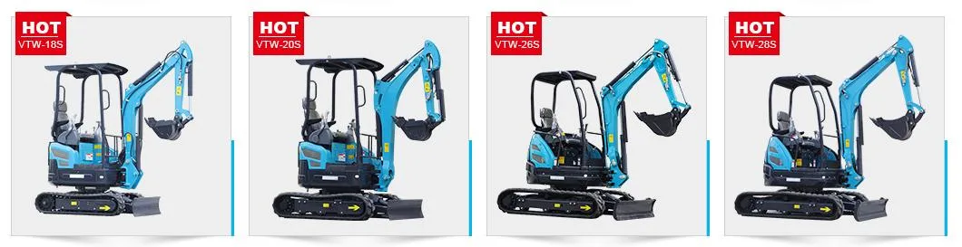 Chinese Brand Vote Vtw-10 1ton Small Digger Small Digger Compact Crawler Mini Excavator Cheap Price for Sale Digging Machine Garden Machinery