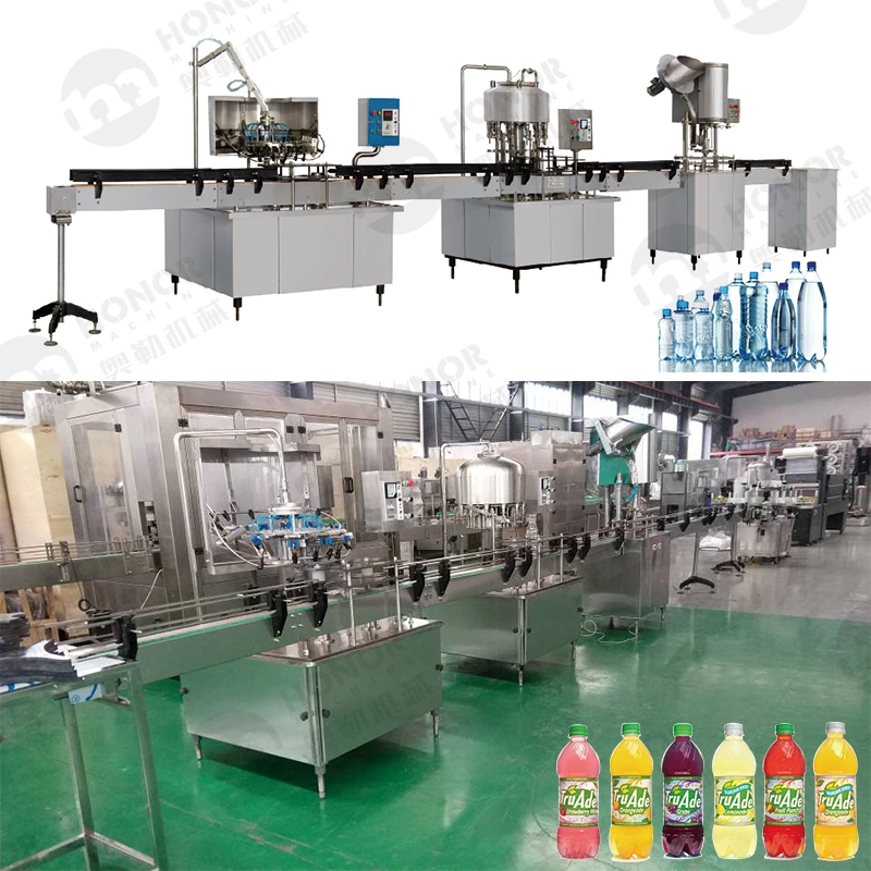 Linear Pet Plastic Glass Bottled Mineral Pure Water Fruit Juice Filling Bottling Line