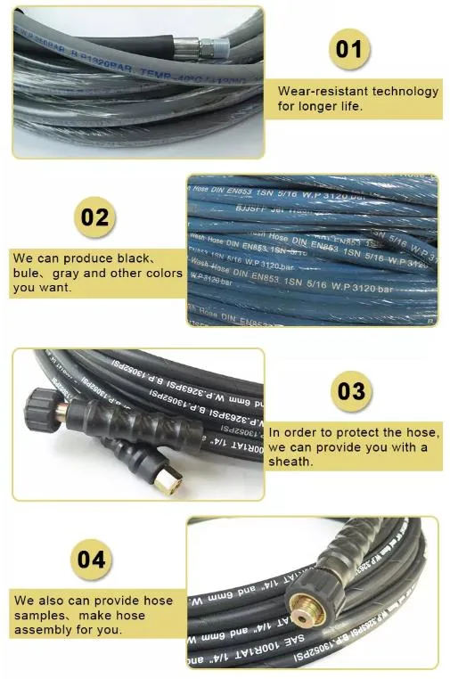 High Pressure Spray Lance with Adjustable Water Jet Gun Inlet M14*1.5 with 10m Extension Hose Interchangeable Connector