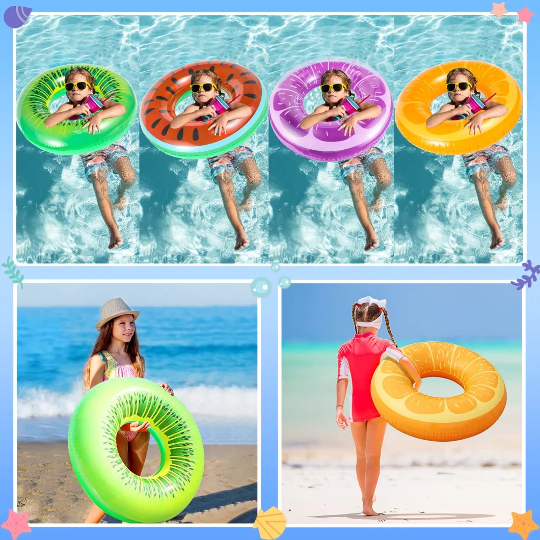 Inflatable Pool Floats Swim Tubes Rings, Big Beach Swimming Toys Beach Balls for Kids Adults Raft Floaties Toddlers