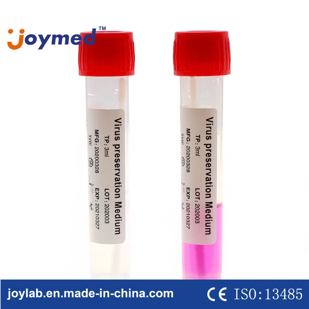 Sheet Cotton Swab Synthetic Fiber Hygienic Preservation Sampling Virus Transport Tube 10ml