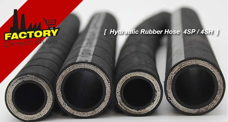 High Pressure Oil Resistant Rubber Steel Wire Hydraulic Hose En856 4sp 4sh