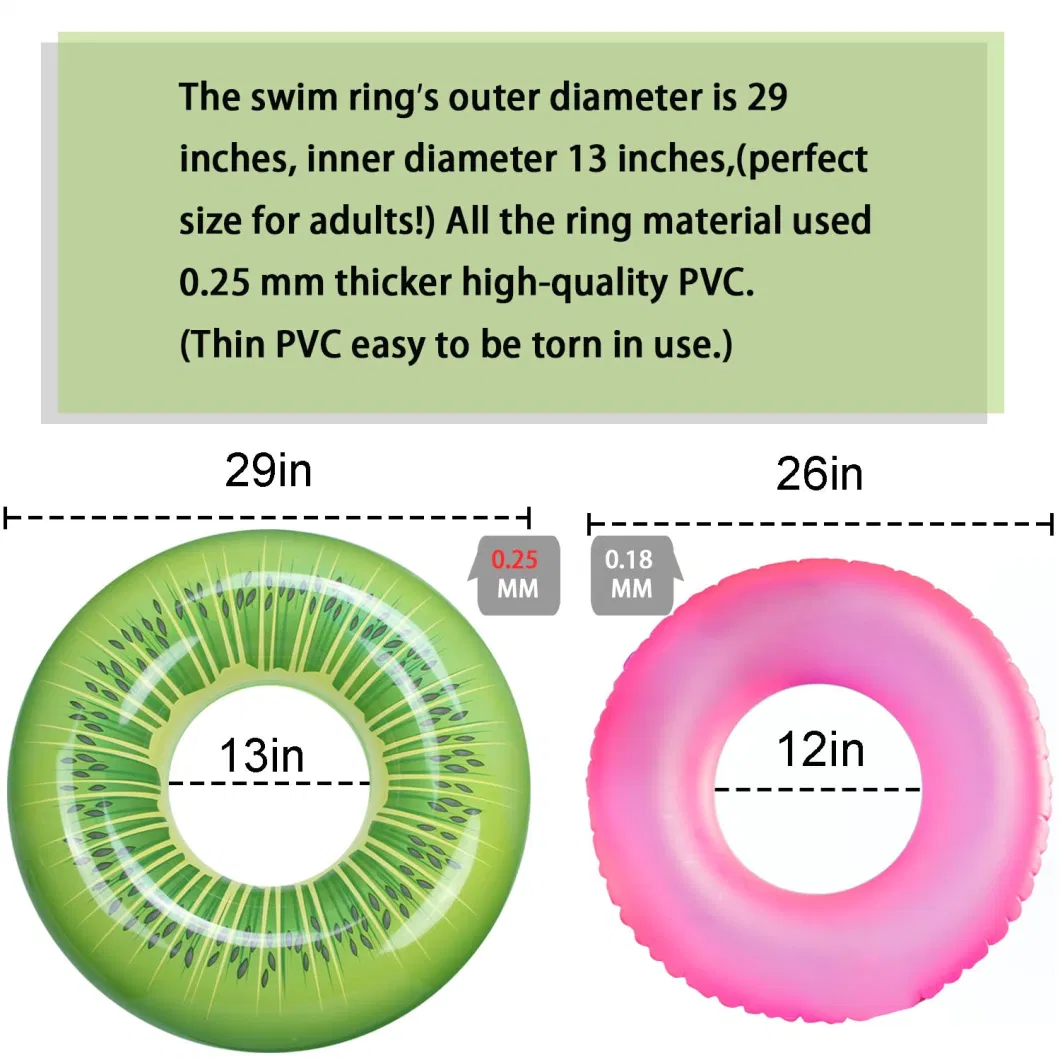 Inflatable Pool Floats Swim Tubes Rings, Big Beach Swimming Toys Beach Balls for Kids Adults Raft Floaties Toddlers