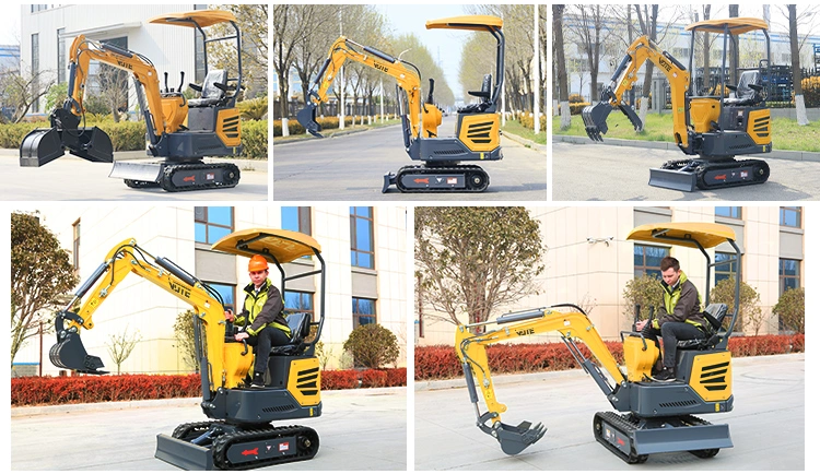 Chinese Brand Vote Vtw-10 1ton Small Digger Small Digger Compact Crawler Mini Excavator Cheap Price for Sale Digging Machine Garden Machinery