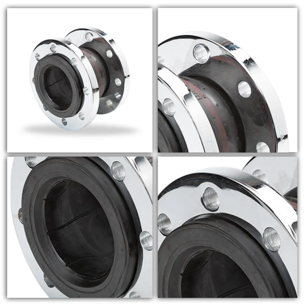 Stainless Steel Hygienic Expansion Large Diameter Flanged Lined Rubber Single Sphere Bellow Joints
