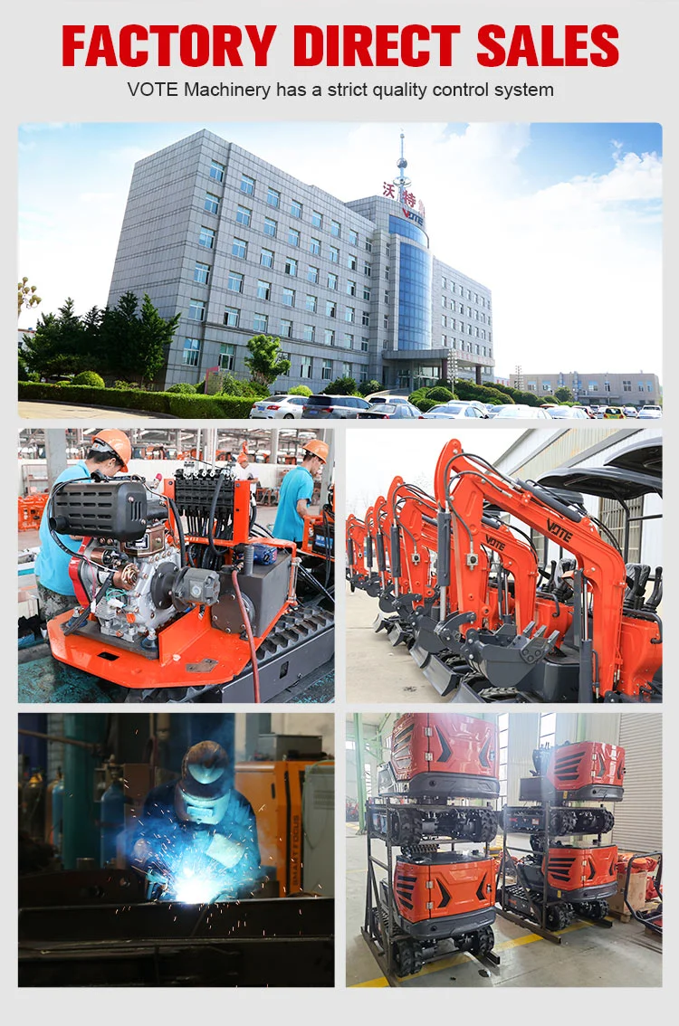 Chinese Brand Vote Vtw-10 1ton Small Digger Small Digger Compact Crawler Mini Excavator Cheap Price for Sale Digging Machine Garden Machinery