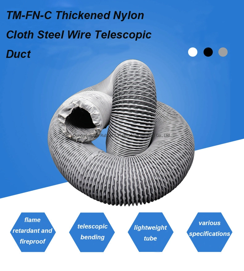 Spiral Steel Wire Inside Nylon Fabric Air Ventilation Flexible Duct Hose