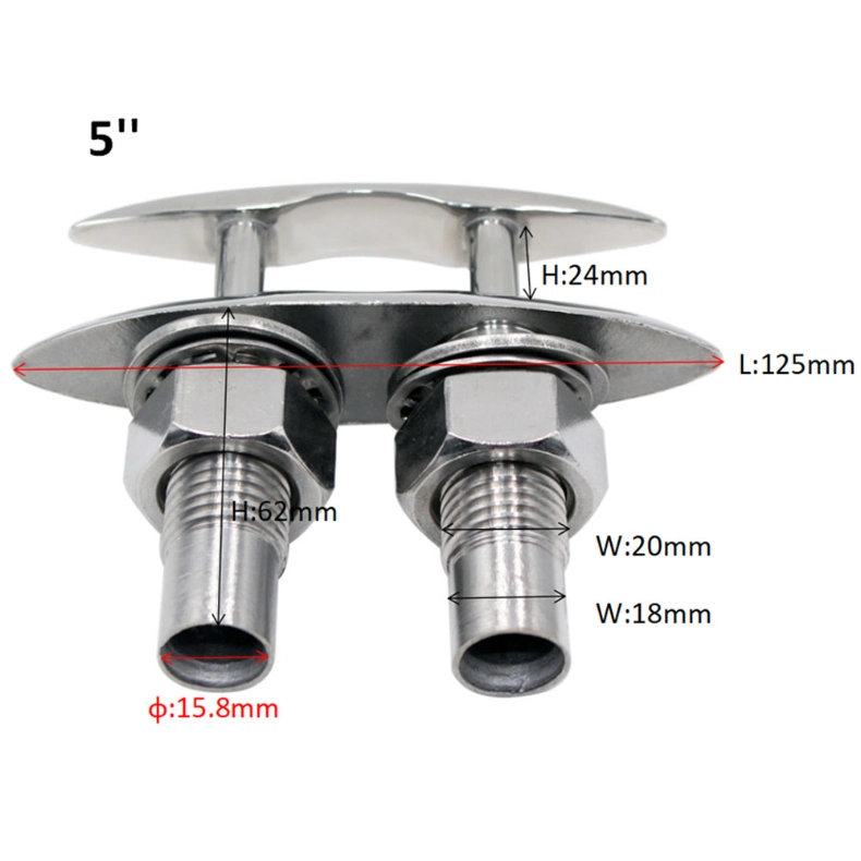 Custom Stainless Steel 316 Pull up Flush Mount Cleat Pop up Boat Cleats Retractable Rope Cleat
