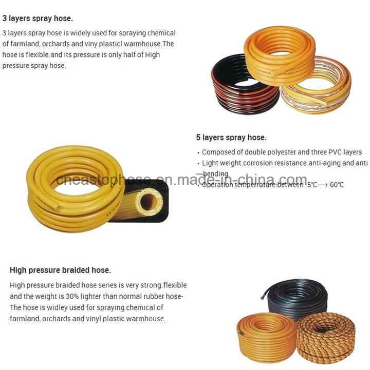 Fiber Braided Reinforced PVC High Pressure Spray Hose for Water Jet