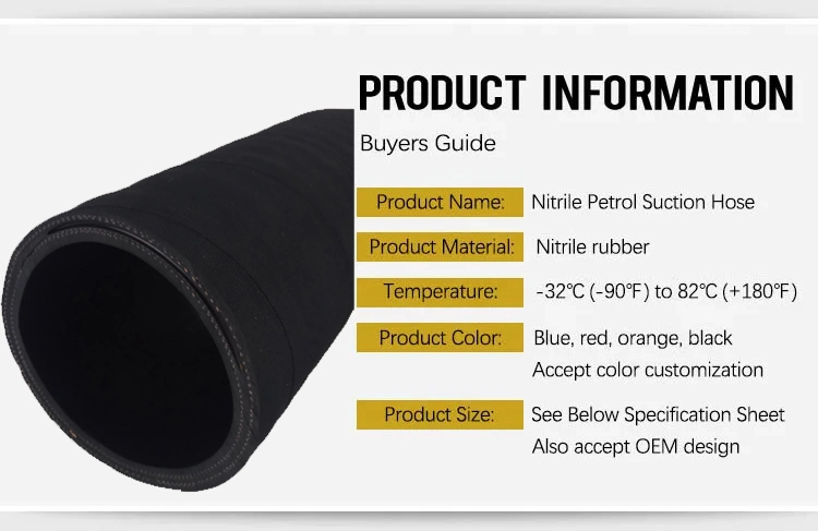 OEM Reinforced 8 Inch Rubber Oil Suction and Discharge Pipe