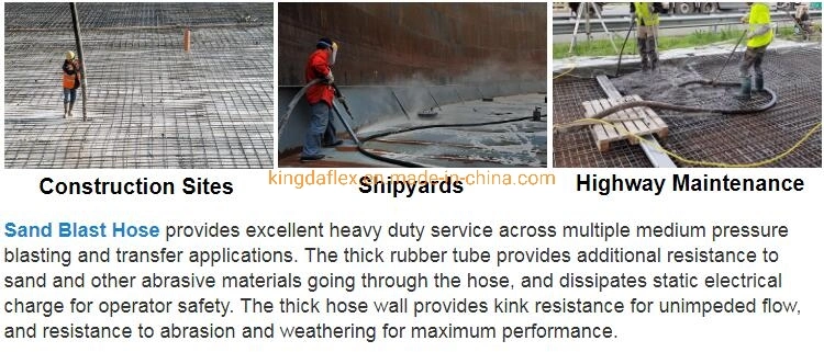 60 M Highly Abrasion Resistance Sandblasting Rubber Hose China Factory Outlet