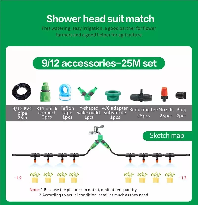 Flexible Rubber Garden Soaker Heavy-Duty 30m Garden Soaker Hose Kit