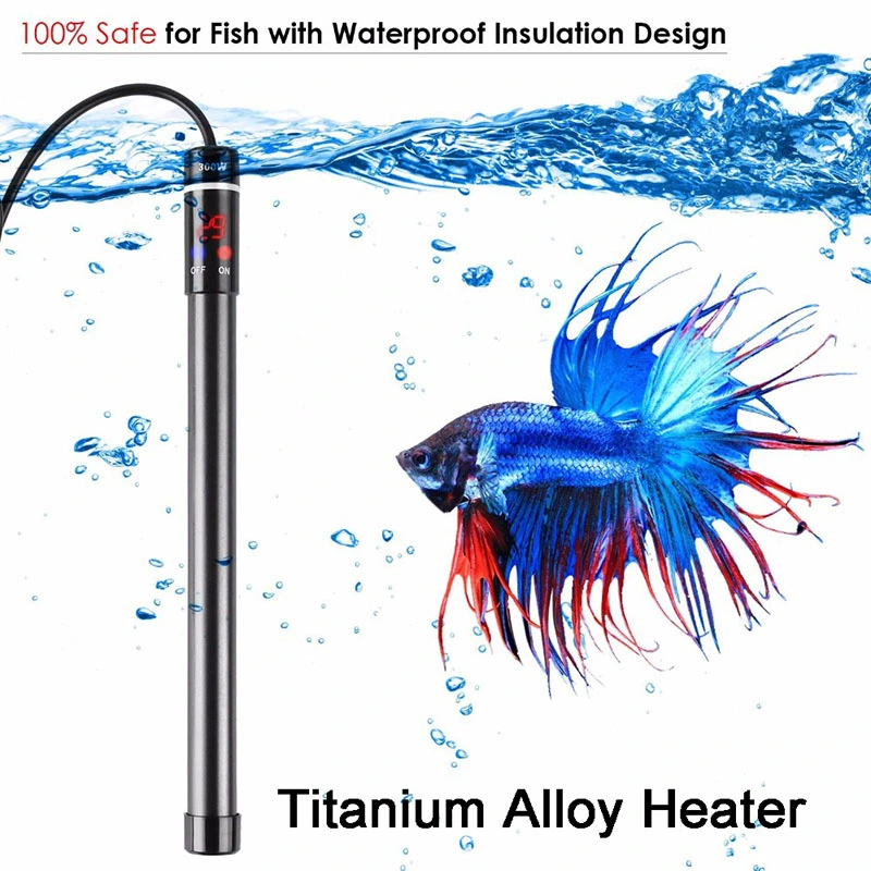 Professional Submersible 300W Titanium Tube with Temperature Display