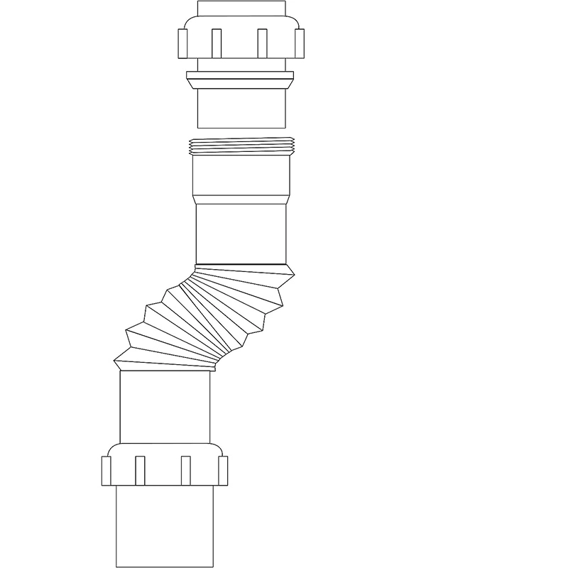 Flexible Extension Tube with Slip-Joint Nut and Washer Shower Drain Pipe