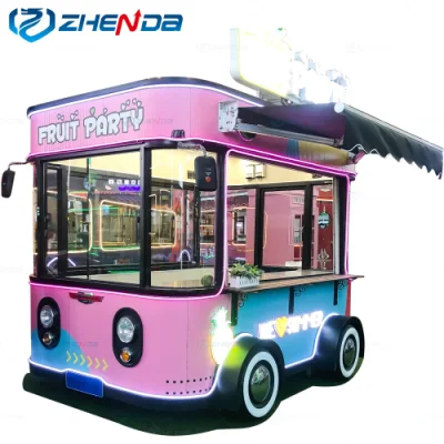 Fast Authorized Trailer Mobile Food Truck Ice Cream Barbecue Snack Car for Sale.