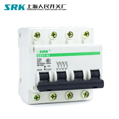 C45n Electric Mini Circuit Breaker MCB Dz47 3 Pole DIN Rail Breaker
