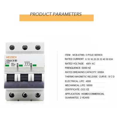 High Quality 3 Pole DIN Rail Mini Circuit Breaker 400V