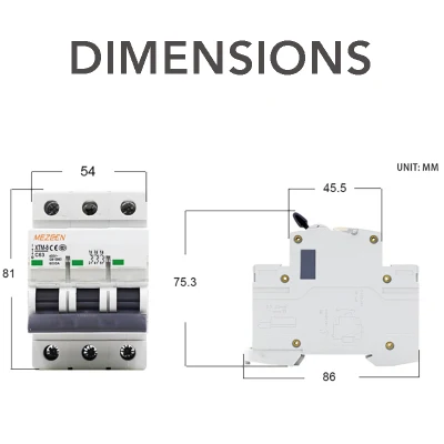 High Quality 3 Pole DIN Rail Mini Circuit Breaker 400V