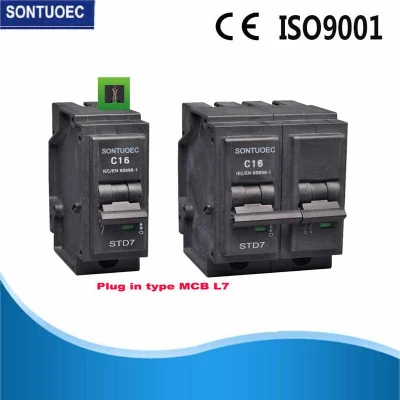 Sontuoec Black Color Miniature Circuit Breaker 1p to 4pole 6ka MCB