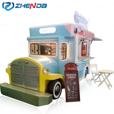 Fast Authorized Trailer Mobile Food Truck Ice Cream Barbecue Snack Car for Sale.