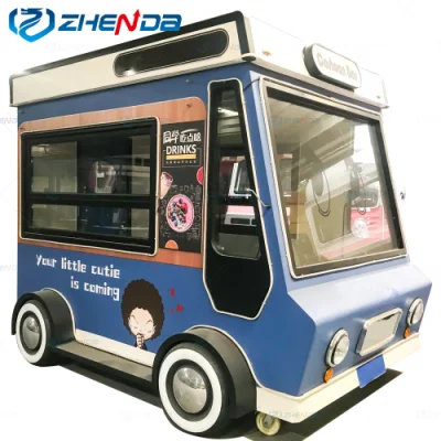 Fast Authorized Trailer Mobile Food Truck Ice Cream Barbecue Snack Car for Sale.
