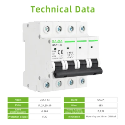 AC Electrical Circuit Breaker AC Mini Circuit Breaker MCB