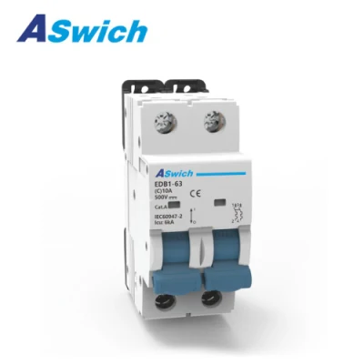 1 Pole 10A 16A 10ka 6ka Solar PV Protective Breaker MCB Mini Circuit Breaker