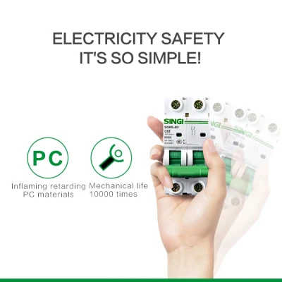 Sg65-63 MCB Circuit Breaker C65 ISO 9001 Manufacturer CE CB Test Report