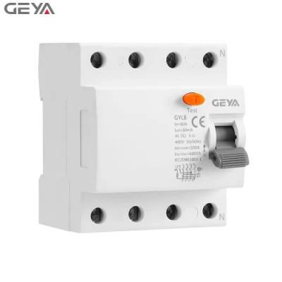Geya Gyl8 High Quality 3p+N ELCB RCCB RCBO RCD 63AMP Circuit Breaker Electronic &amp; Magnetic IEC61009 RCCB