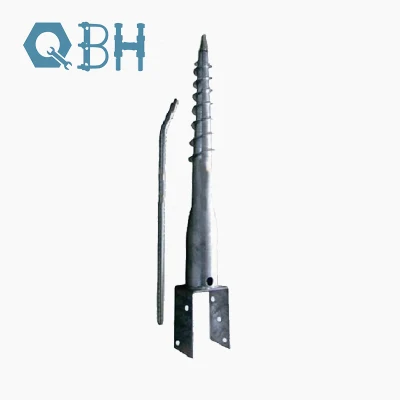 Ground Screw Q235 Ground Bracket Rack Mounting for PV Photovoltaic Panel Solar Power Energy System Screw Pile with Round Plate