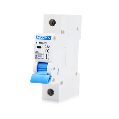 6ka CE AC/DC DIN Rail 1-63A MCB Mini Circuit Breaker