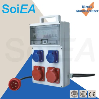 13 Ways Industrial Box 3p+N+E 32A IP44 IP54 IP67 Industrial Plug and Socket Plastic Case 3 Phase Power Distribution Box