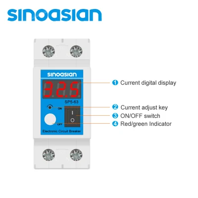 110-300V AC 20.8A Auto Reconnect Current Overload Electronic Circuit Breaker