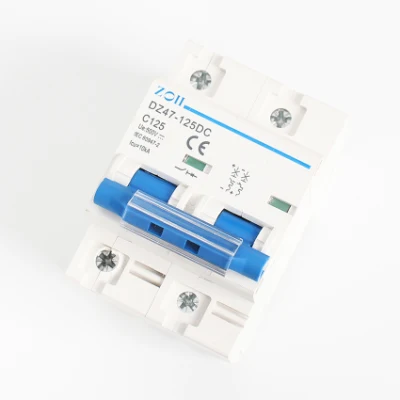 Double 2 Poles DC 500V Dz47-125 80A 100A 125A MCB Household Air Switch Machine 10ka Overload Protection Miniature Circuit Breaker