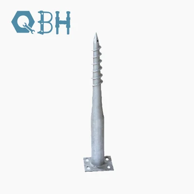 Ground Screw Q235 Ground Bracket Rack Mounting for PV Photovoltaic Panel Solar Power Energy System Screw Pile with Round Plate