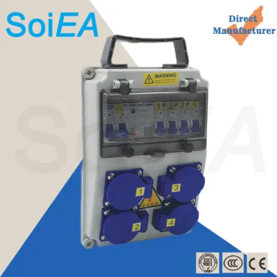13 Ways Industrial Box 3p+N+E 32A IP44 IP54 IP67 Industrial Plug and Socket Plastic Case 3 Phase Power Distribution Box