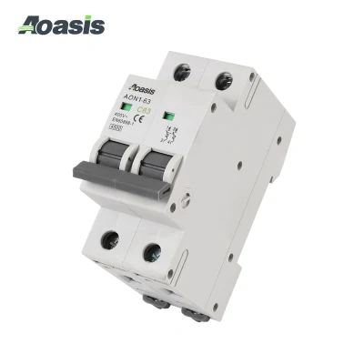 Aoasis Aon1-63 2p MCB 2/4/6/10/16/20/25/32/40/50/63A 63AMP AC 400V Mini Circuit Breaker