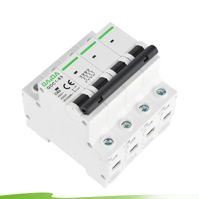 Good Price 63A MCB 4.5ka 1p 2p 3p 4p Mini Circuit Breaker DIN Rail Miniature Circuit Breaker