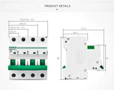 Manual Type DIN Rail Mounting Singi Mini Electric Circuit Breaker