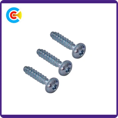 DIN/ANSI/BS/JIS Carbon-Steel/Stainless-Steel Plum Flat Head Tail Self Tapping Screws for Building