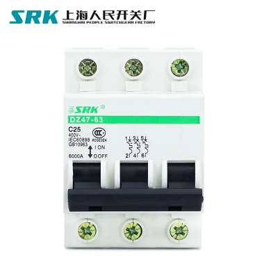 C45n Electric Mini Circuit Breaker MCB Dz47 3 Pole DIN Rail Breaker