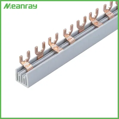 Lowest Price Earth Busbar 4p U or Fork Type Bus Bar 80/100A MCB Copper Busbar