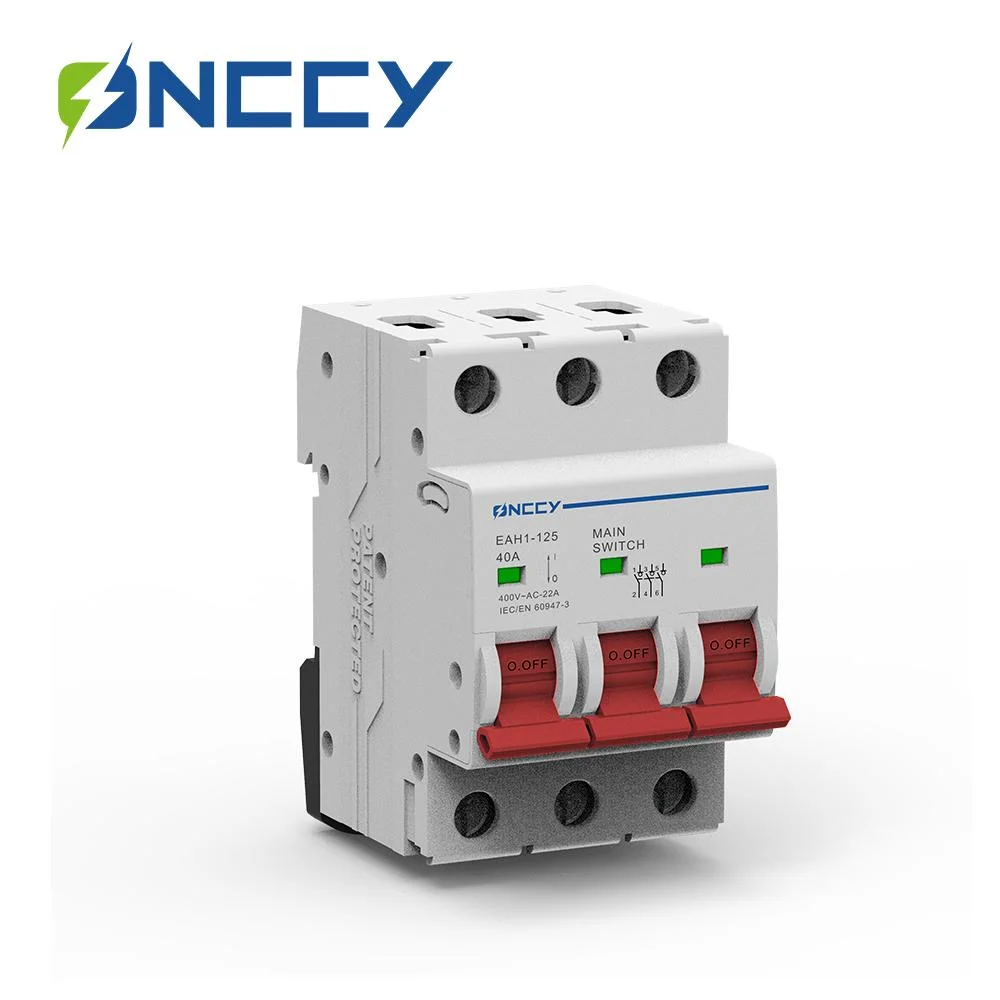 3 Pole AC Mini Circuit Breaker with 10ka Breaking Capacity Solar Use MCB