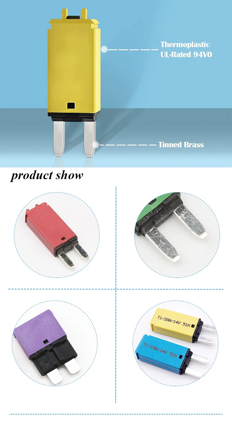 E71 E72 E73 Mini ATM Blade Type Circuit Breaker Fuse 5A 10A 15A 20A 30A 14V 28V DC Manual Auto Modified Reset for Truck Marine