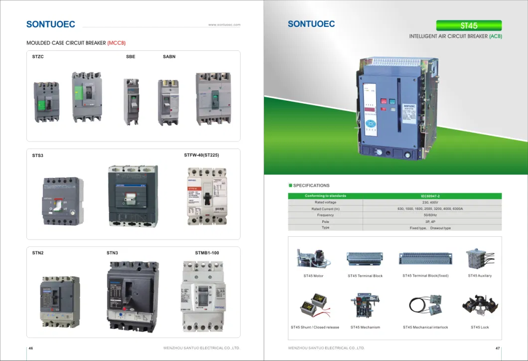 Sontuoec Electronic Moulded Case Circuit Breaker M1e Series Electrical MCCB