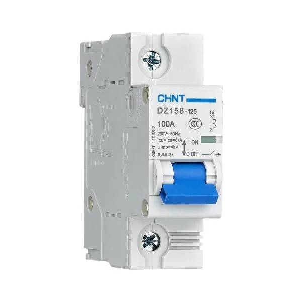 Chint Dz158-125 UL UL1077 MCB 80 AMP 100 AMP 125 AMP 277V 480V AC 60V 110V 220V DC 1 Pole 2 Pole 3 Pole Chnt Main Breaker DIN Rail Circuit Breaker