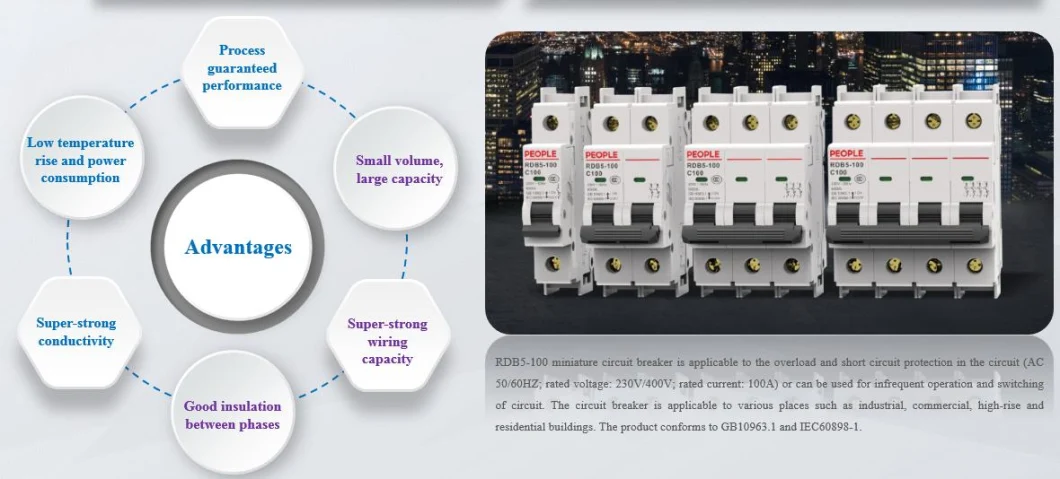 People Leading Series-Rdb5-63 C20 1p AC/DC High Quality Overvoltage/Undervoltage Protector Miniature/Mini Circuit Breaker C65 with Directive Function