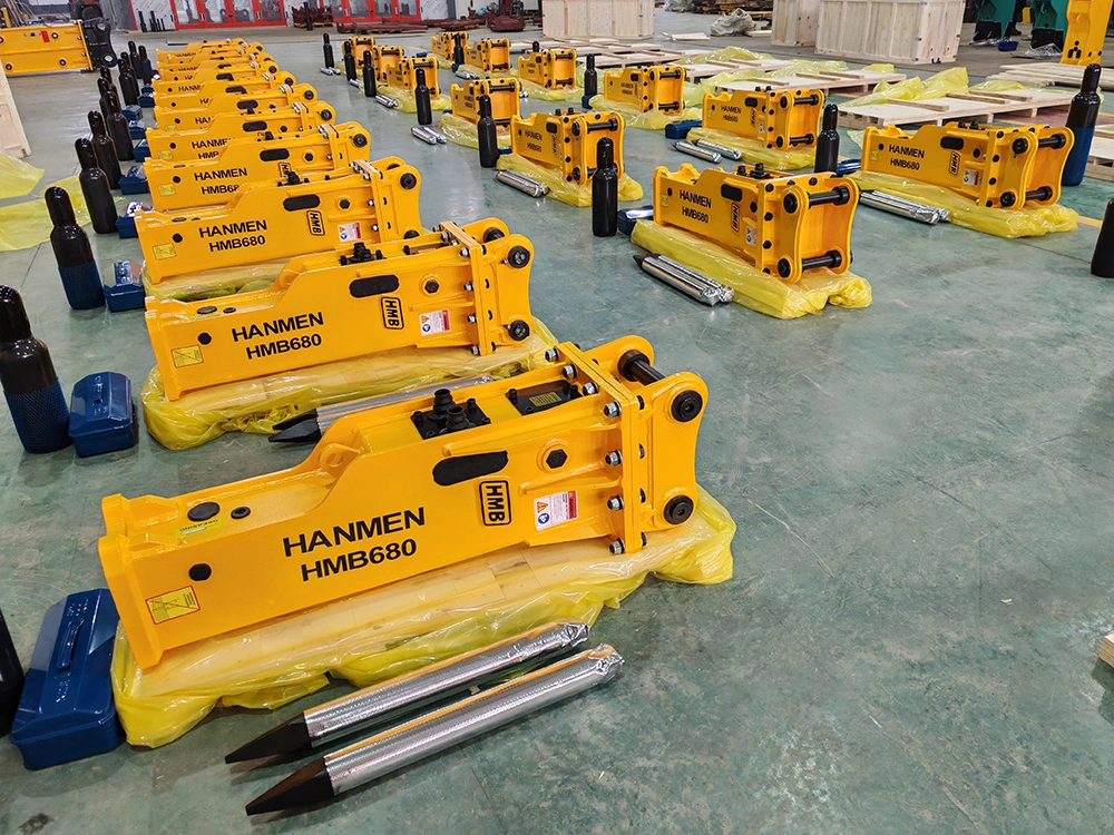 Mini Excavator Backhoe Demolition Jack Hammer Side Top Silent Box Type Stone Concrete Impact Road Vibro Rock Hydraulic Breaker