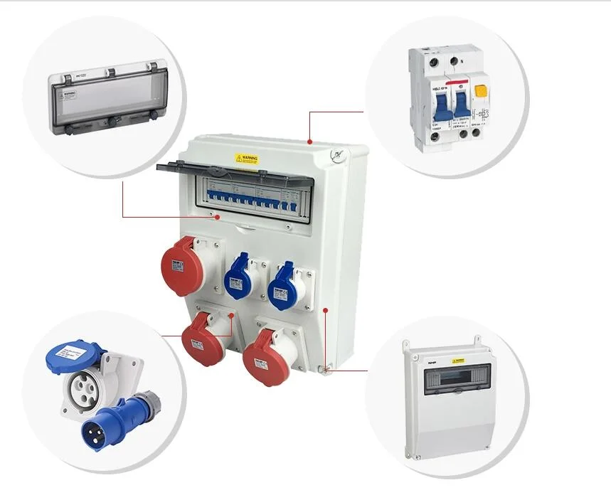 Industrial Power Combination Socket Box Power Outlet Board 2 Way OEM/ODM Customized